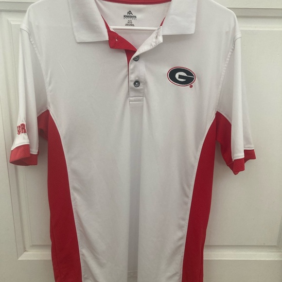 Knights Apparel Other - Knights Apparel Georgia Bulldogs Red and White Men's Polo Shirt